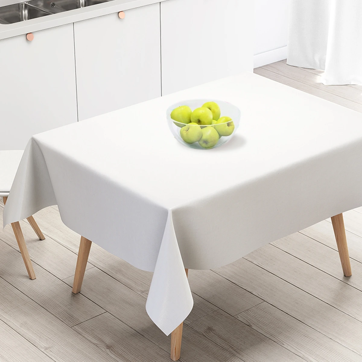 220*130cm White PE Tablecloth Plastic Table Cloth Disposable Tablecloths Tablecloths for BBQ Party Fine Dining Wedding