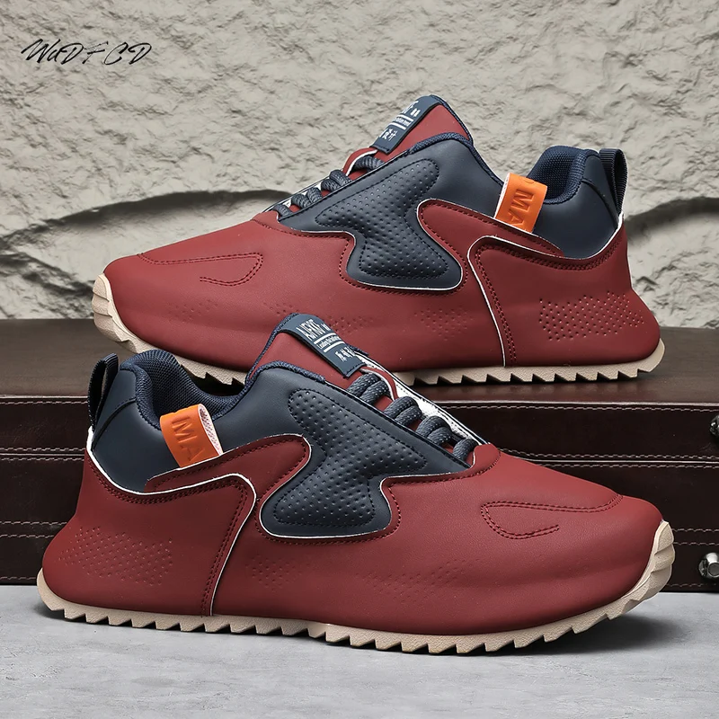 Chunky Sneaker Plus Size 45 46 47 48 Men Designer Shoe Fashion Casual Leather Fabric Breathable Increased Internal Platform Shoe