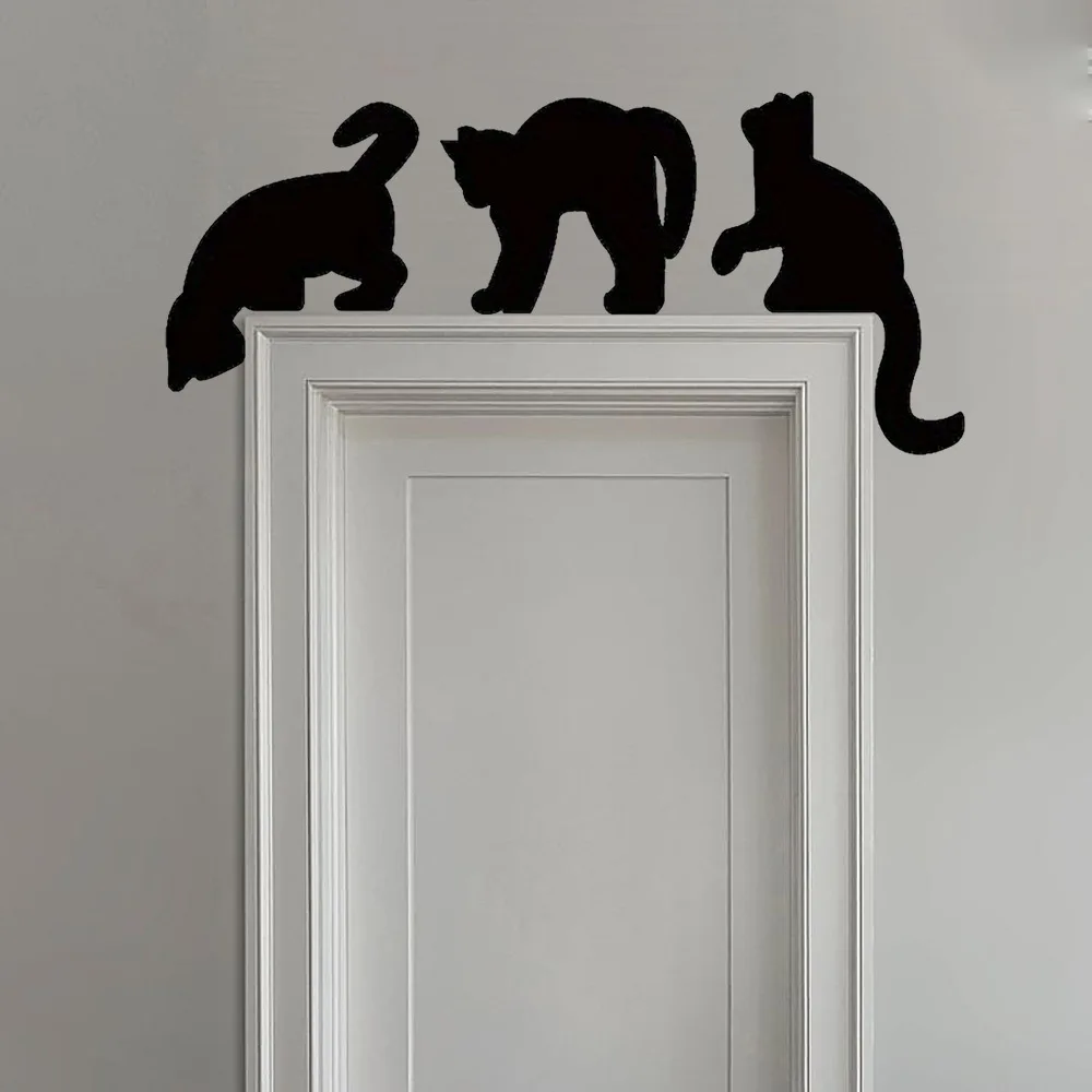 Cat Door Frame Wall Sticker, Switch Paste, Halloween Party, Background Layout Props, Decoração Do Quarto