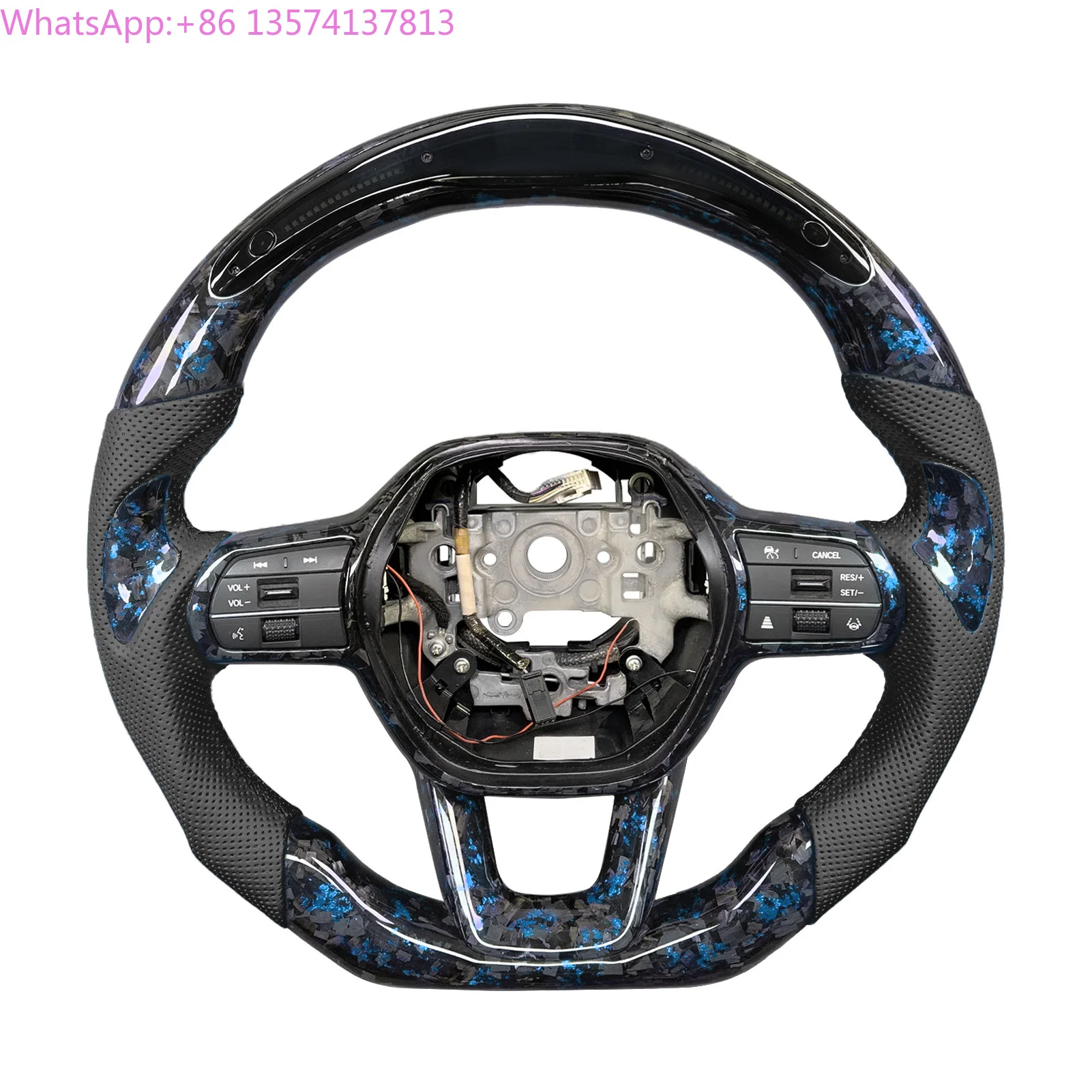 

For Honda 11th Gen Civic Type R CR-V Accord 2022-2025 Car Accessories Customized Leather Forged Carbon Fiber Steering Wheel