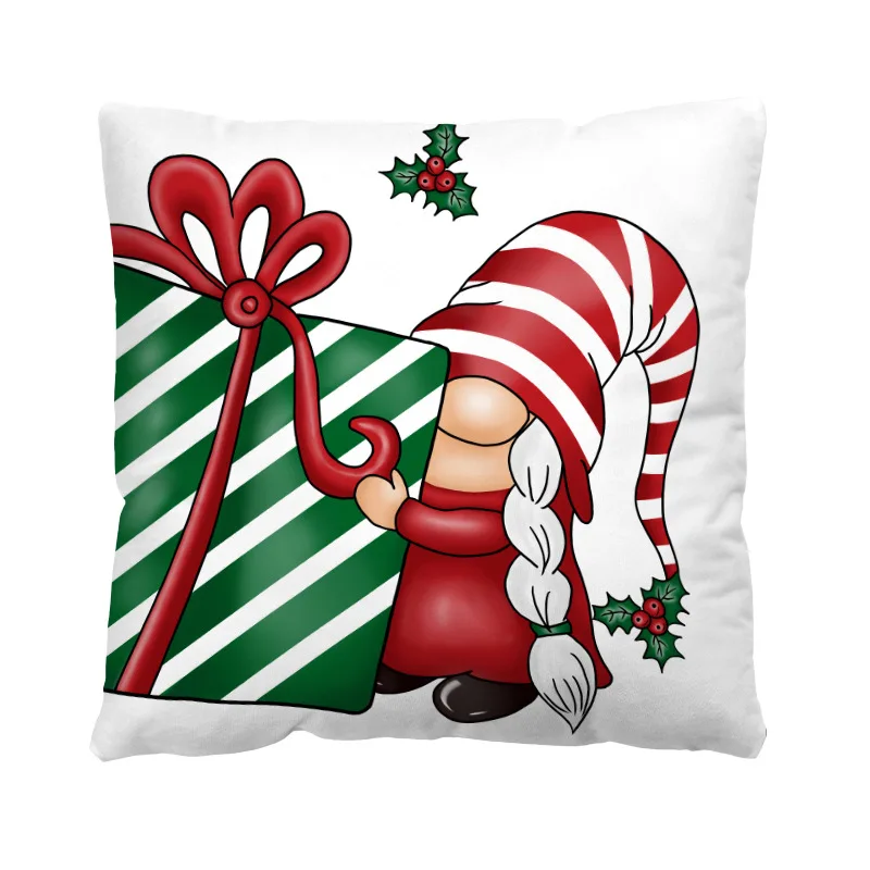 Funda de almohada de árbol de alce de Navidad, funda de almohada de 45x45cm, adornos navideños de invierno 2023 para el hogar, funda de cojín de