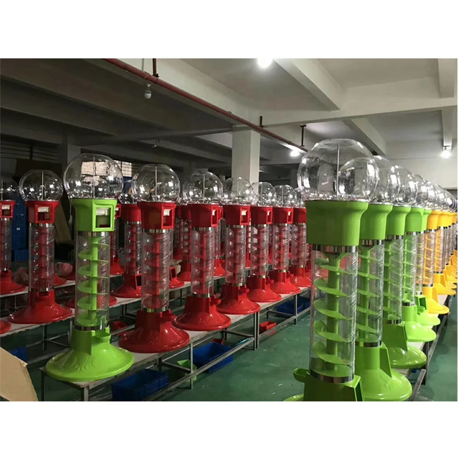 Sq Arcade Coin Operated Commercial Kids Spiral Candy Gacha Gumball Machine with Compressor Cooling 110-220V 1 Year Warranty