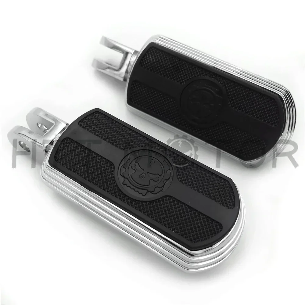 Motorcycle Skull Rubber Footpeg Foot Rests for Harley 2018-2025 FXBB FXBR FXBRS FXLR