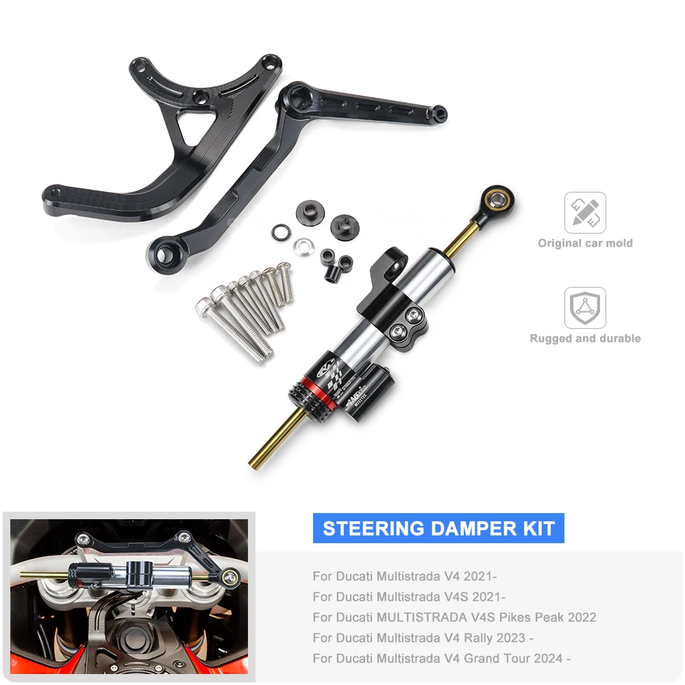 

For Ducati Multistrada V4 2021- V4S Pikes Peak Multistrada V4 Motorcycle Grand Tour Shock Bracket Steering Damper Kit