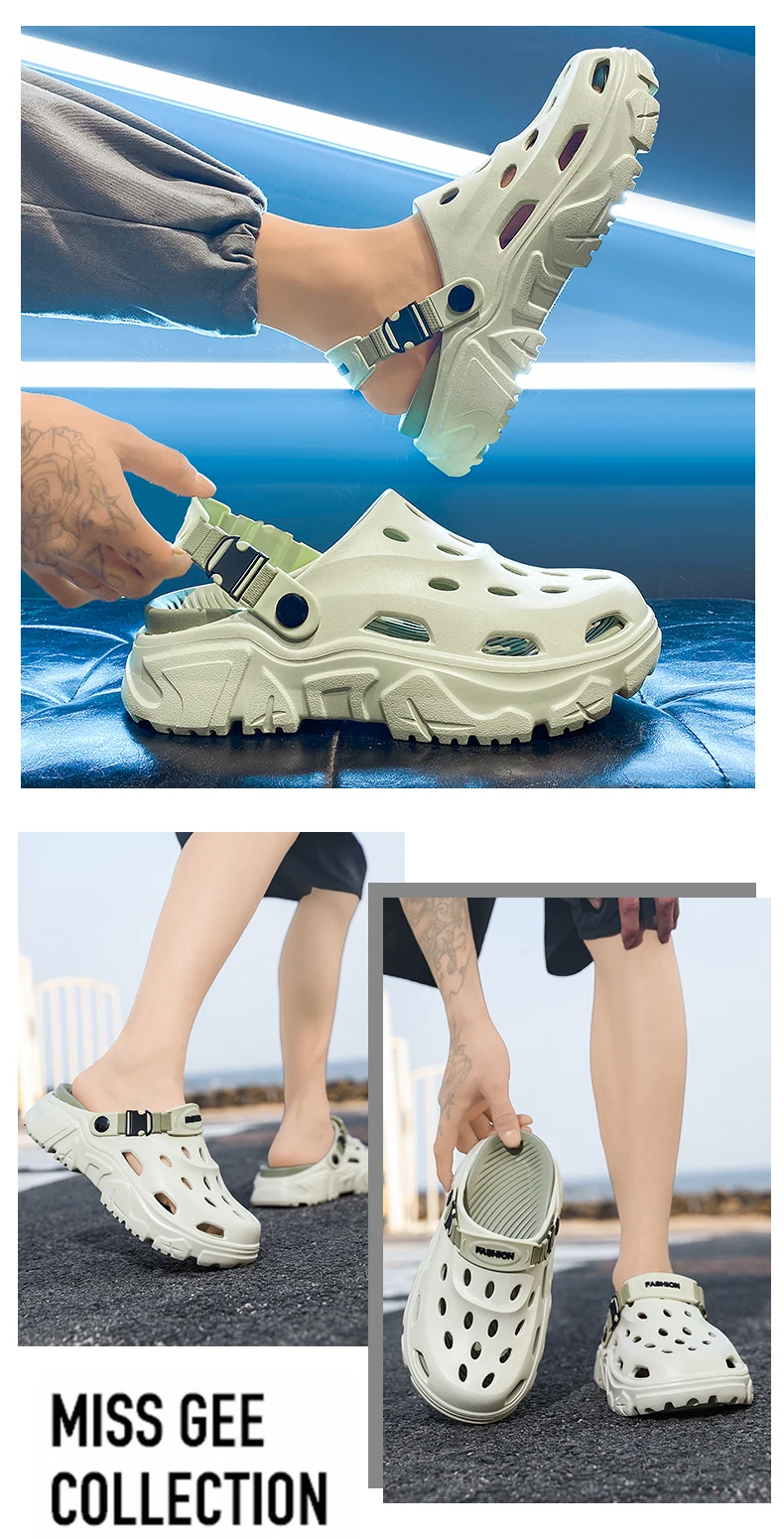Herren- und Damen-Paar-Sommer-Outdoor-Rutschfeste, geruchshemmende, geschlossene Zehenpantoffeln, große Strand-Sandalen und Pantoffeln für – Detail 14