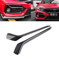 Carbon Fiber ABS Front Fog Light Lamp Cover Trim Foglight Accessories For Honda Civic Hatchback 2020 2021