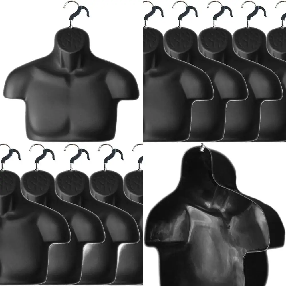 

Black Set of 5 S-M Male Plastic Chest Hollow Back Mannequin with Hanging Hook
