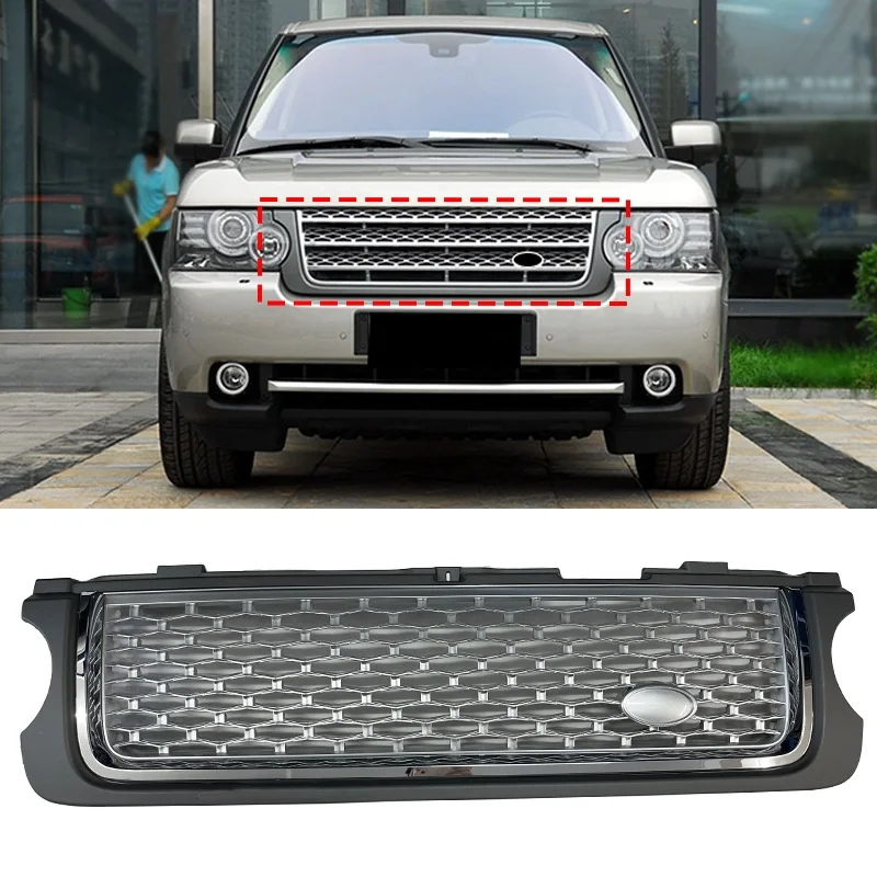 Racing Grills For 2010 Range Rover Executive L322 5.0 Supercharged Front Bumper Grille Grill Gray Edges