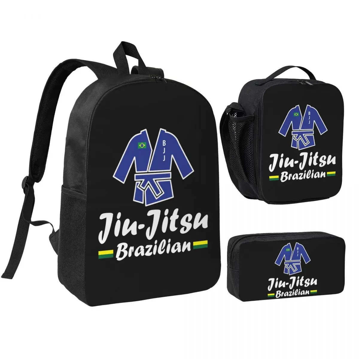 

Jiu-Jitsu Backpack Student BookBag School Bag Shoulder Bags 3ps Insulated Lunch Bag Pencil Case