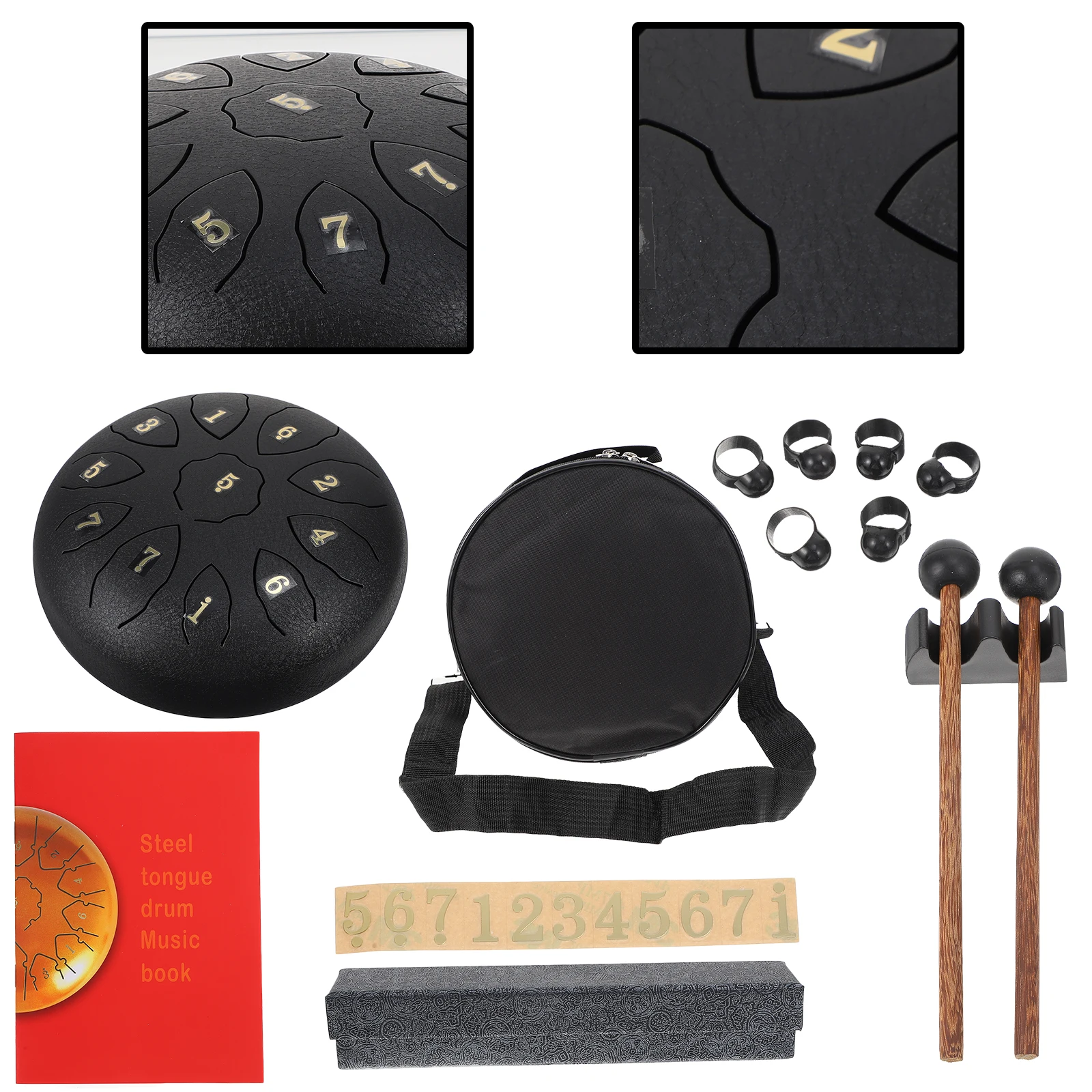 

1 set 1 Set Carbon Steel Tongue Drum Ethereal Percussion Instrument Portable Hand Drum Set For Yoga Meditation