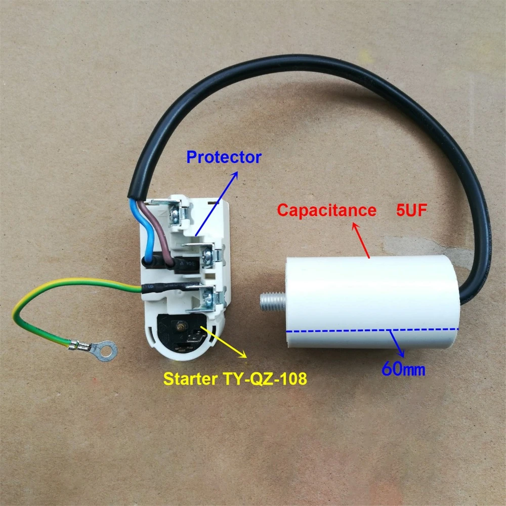 For Haier Refrigerator Starter TY-QZ-108 Protector Compressor Relay Accessories with 5UF Capacitor