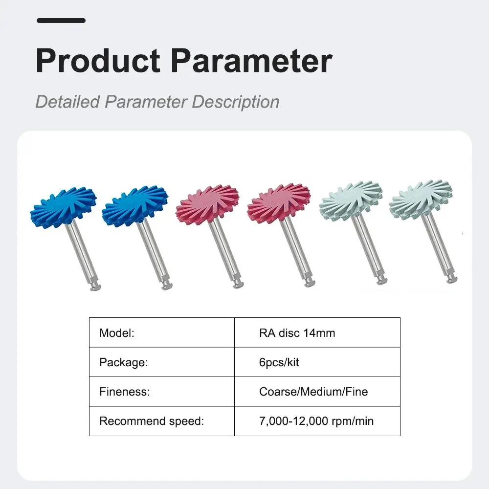 6 sztuk/pudło RA gruboziarnista, średnia Denspay polerka do gumy dentystycznej żywica kompozytowa tarcza polerska 14mm koło 3 kolory spiralne