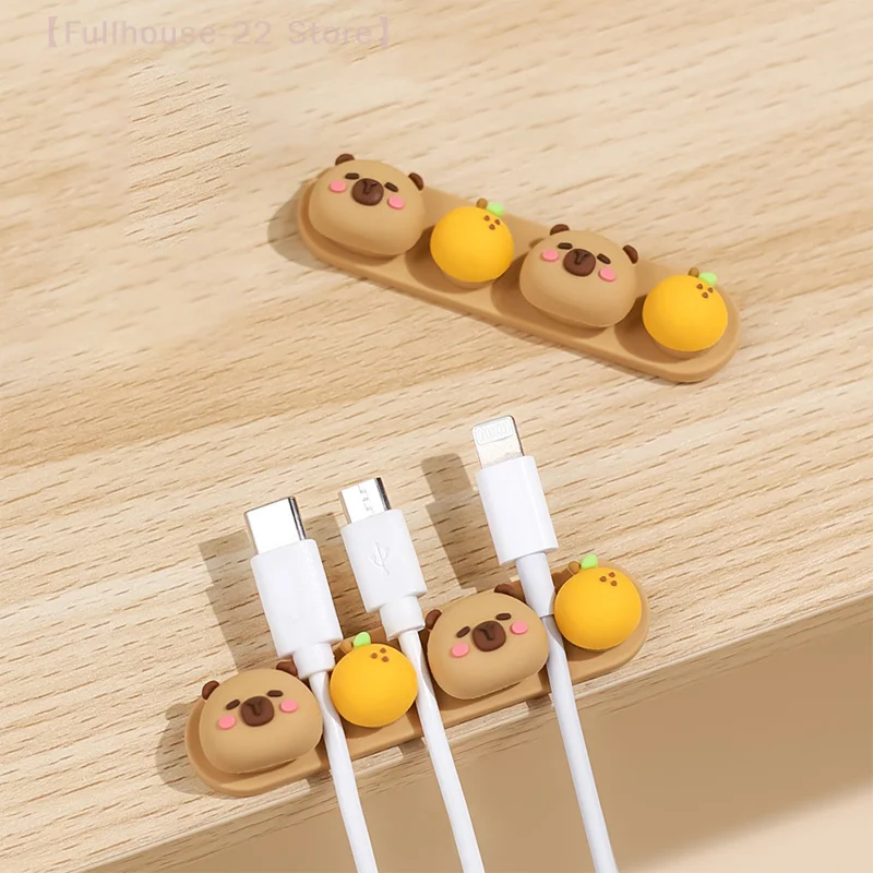 【MAX-22】منظم كابلات كابيبارا المحمول كابل بيانات سيليكون خالٍ من اللكمات كابل ثابت لتخزين كابل شحن كرتوني