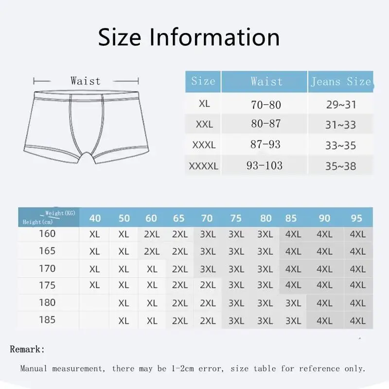 Line Printed Men Boxer Shorts Elastic Waistband Men\'s Underwear Breathable 3D Pouch Boyshorts Loose Seamless Male Boxer Briefs