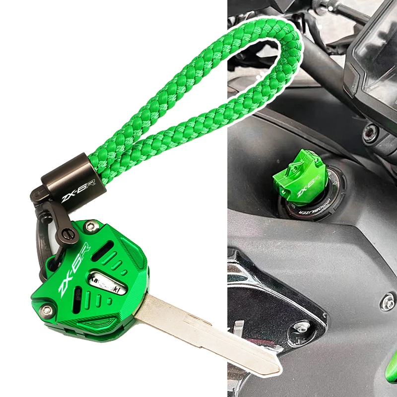 For KAWASAKI Ninja zx6r ZX-6R ZX6-R ZX 6R Motorcycle Accessories CNC Key protection cover decorative key chain