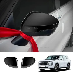 For Mitsubishi Outlander 2022 2023 2024 Black Styling Door Mirror Overlay Styling Rearview Mirror Cover Trim Car Accessories