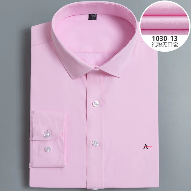Nouvelle chemise pour hommes sans poche de document solide de haute qualité à grande S--8XL, chemise en coton de style de poche pour hommes