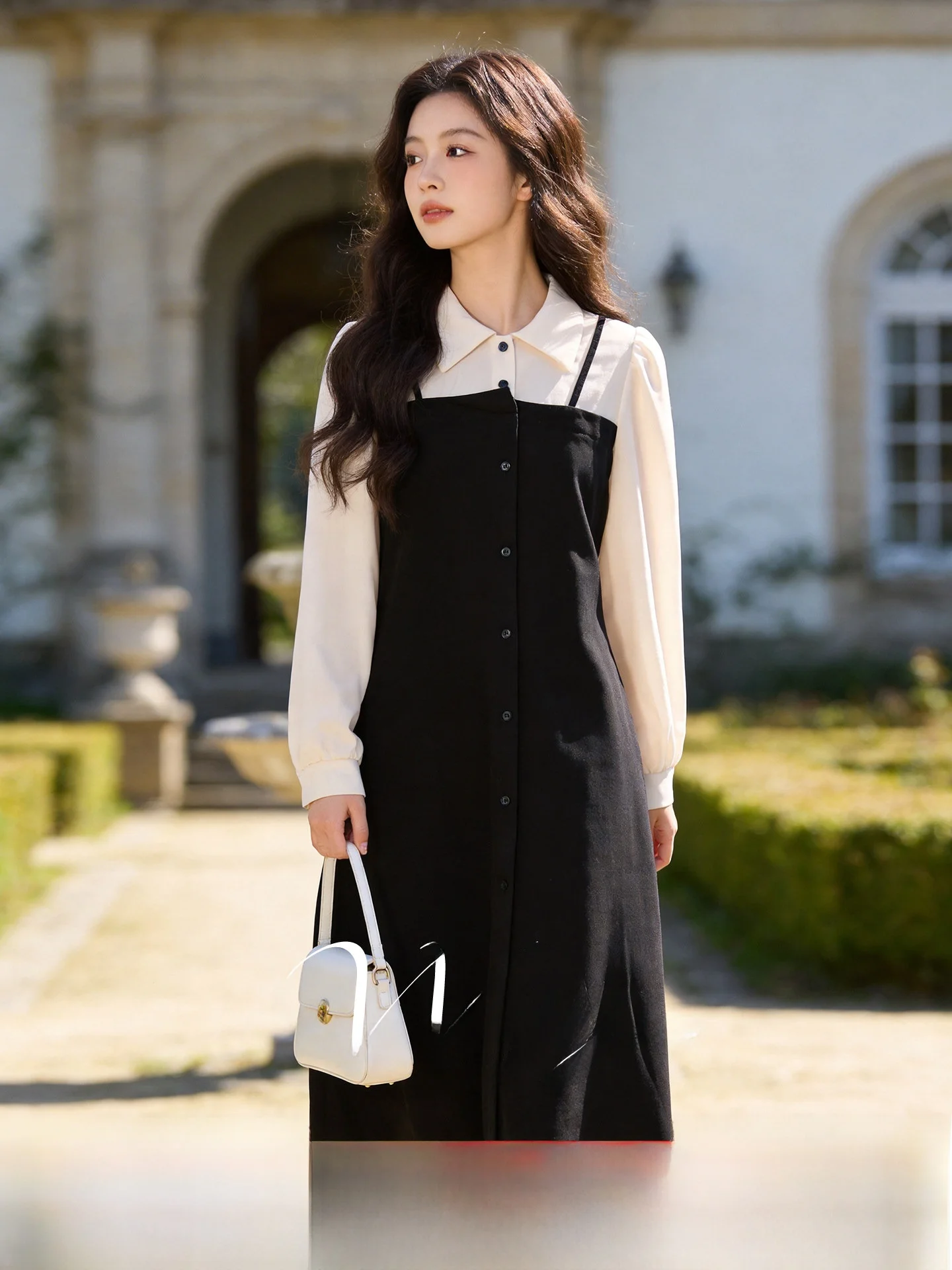 

Весенний женский комплект из двух предметов: платье с длинным рукавом и завязками на талии, юбка в стиле Хепберн, повседневный, для офиса, стандартный крой, лаконичный дизайн.