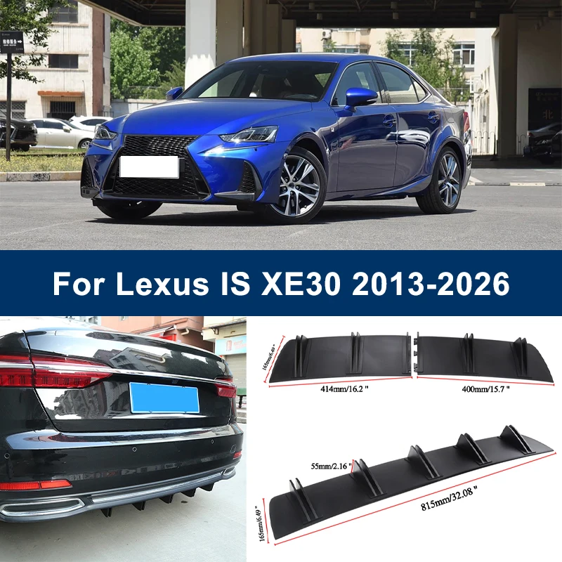 

2-Segment Shark Fin Rear Diffuser For Lexus IS XE30 2013-2026 2015 2022 Rear Bumper Lip Splitter Chassis Spoiler Tuning Parts