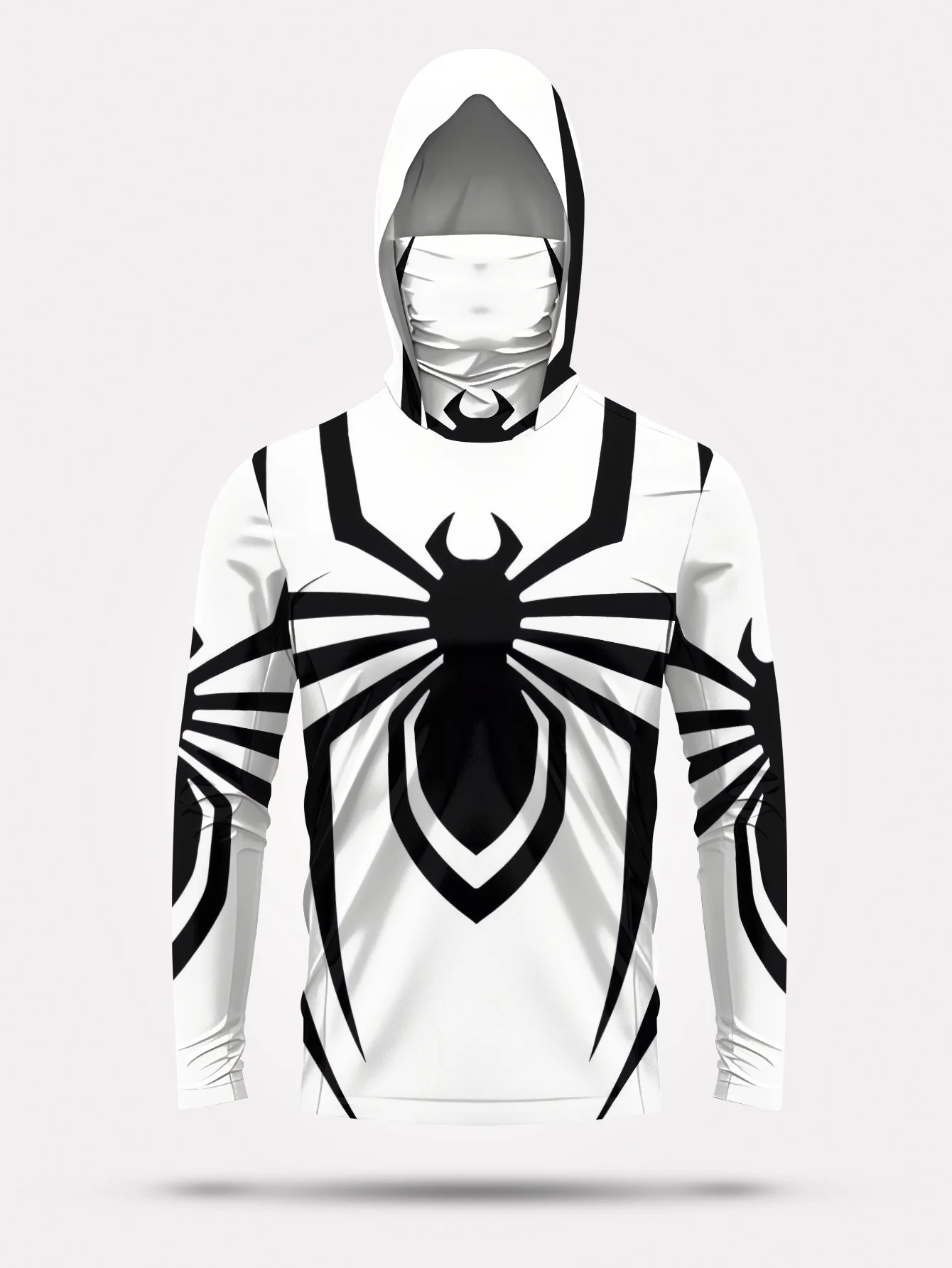 2026 Summer New Style Men's Long-Sleeved Shirt with 3D Spider Pattern Print Comfortable Soft Breathable for Sports Use image 4