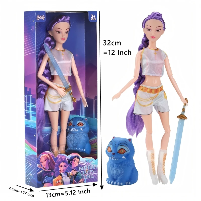 11.5 Inch Dolls Hunter Figure Set With Tiger Pet Musical Toys Clothes Best Christmas Birthday Present DIY Play Toys Game view 4