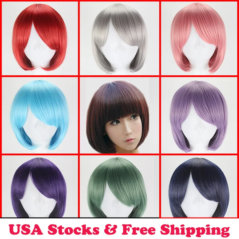 

Новый BOBO несколько цветов косплей костюм аниме полный волнистый парик волосы