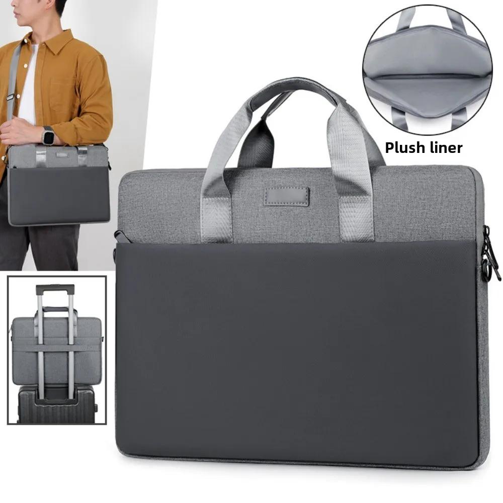 With Shoulder Strap Portable Laptop Bags with Handle Wear-resistant Business Laptop Bag Briefcase Waterproof Laptop Shoulder Bag