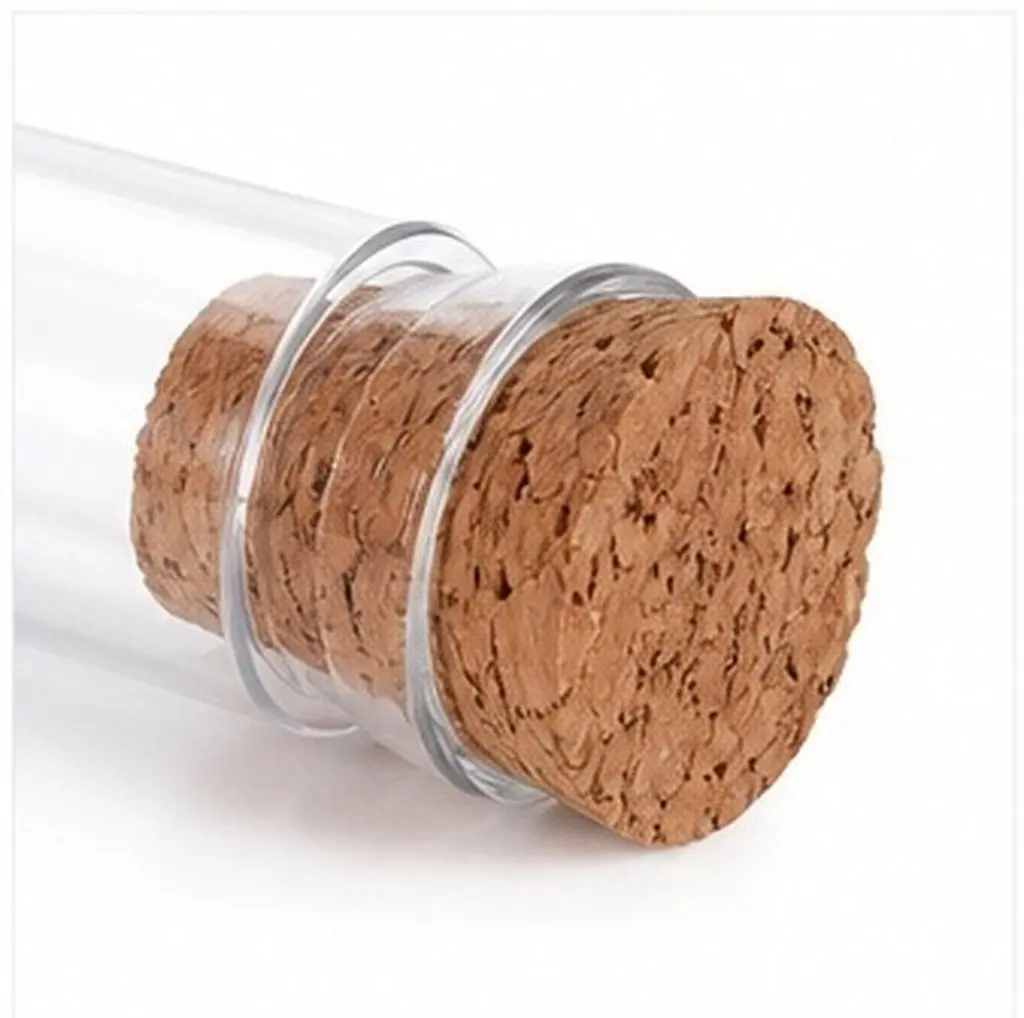 25Pcs Clear Plastic Test Tubes with Cork Stopper Reusable Tiny Vials for Travel Liquid Sampling Powder Sample Tubes