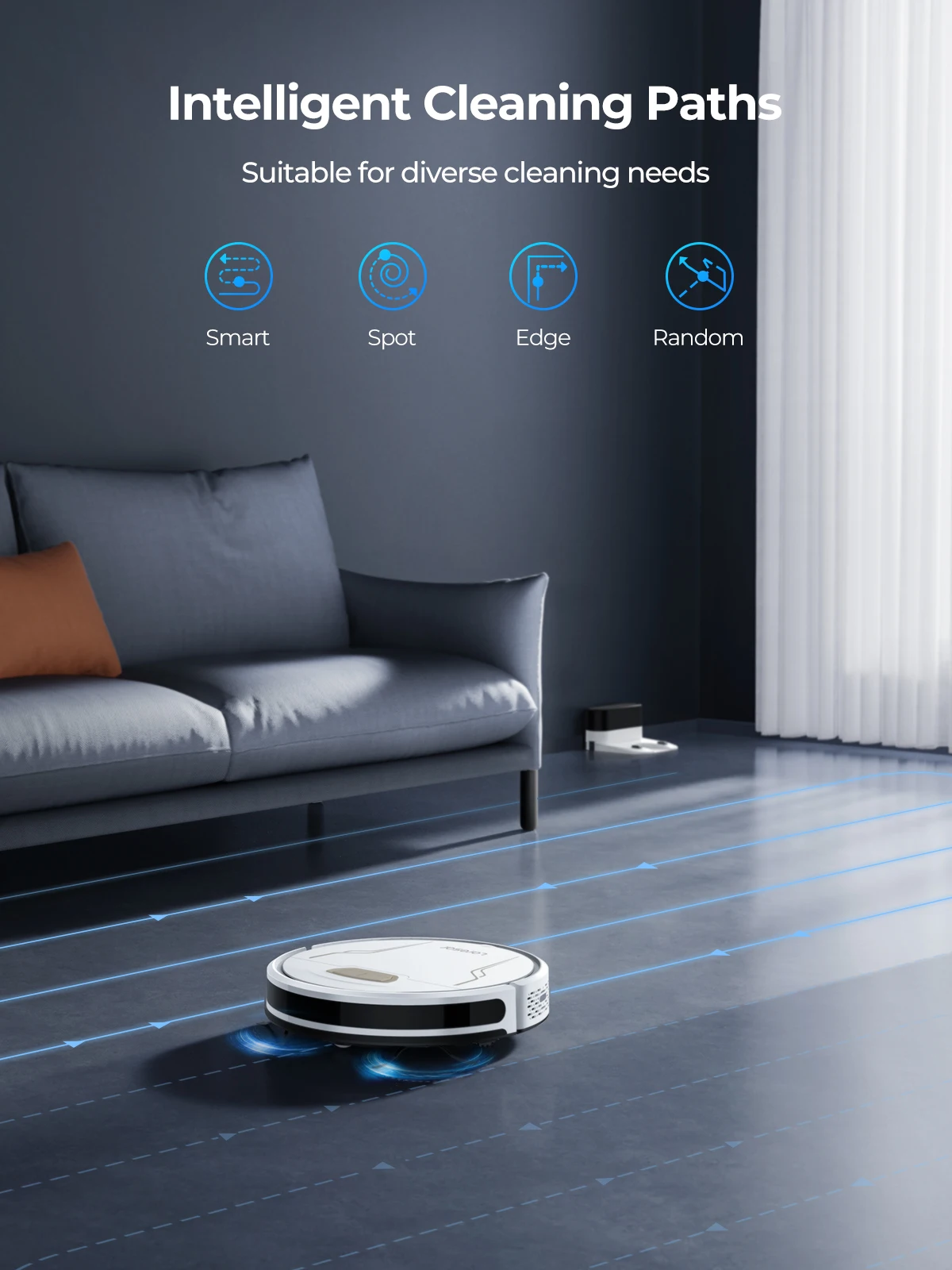 Laresar 3S Robot Aspirateur et Vadrouille, Contrôle APP sans Fil, Lavage Électrique Intelligent Planifié de 5000Pa pour le Nettoyage des Sols et des