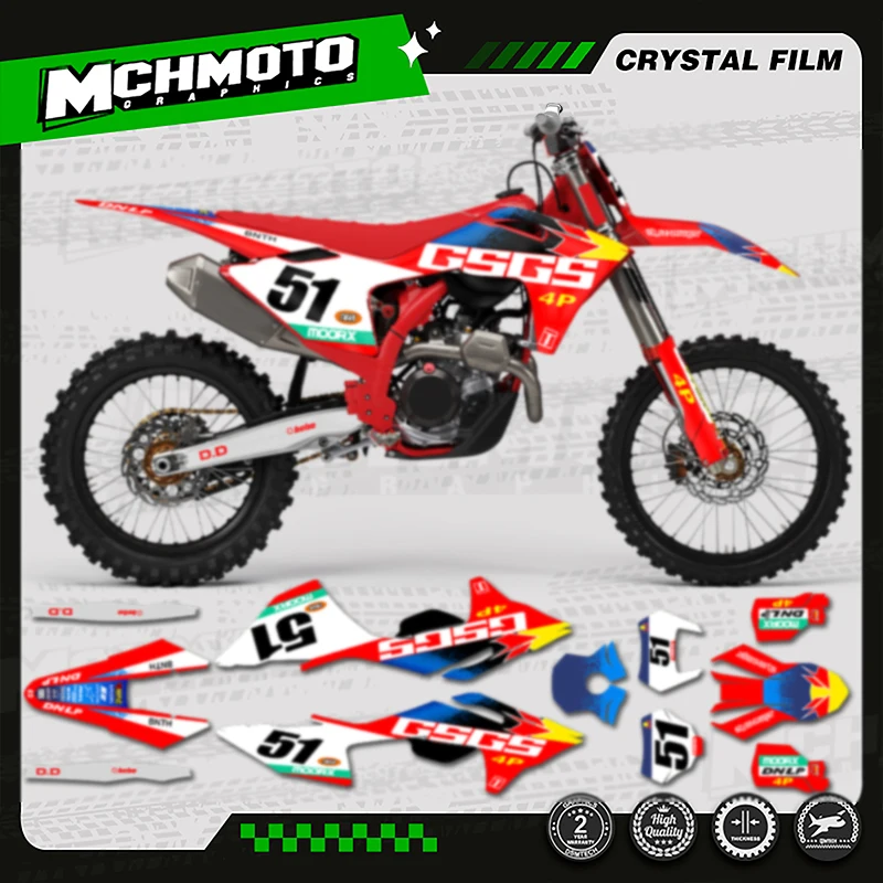 

MCHMFG Custom Team Graphics Backgrounds Decals Stickers Kit For GASGAS 2024-2026 EC MC Motorcycle Decal Sticker 006