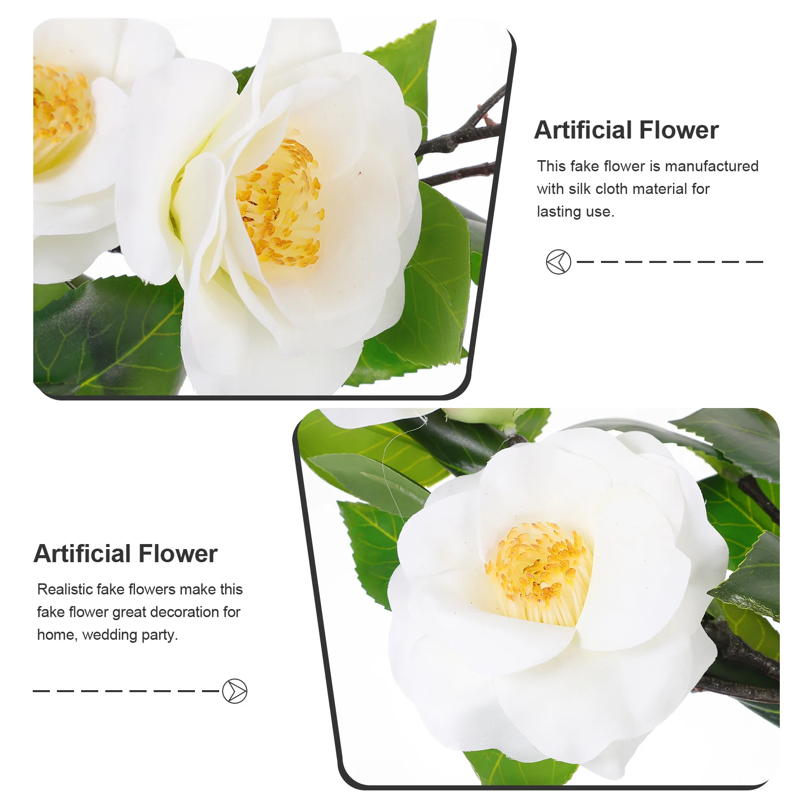 

Artificial Camellia Flower Pick Realistic Fake Floral Decor Wedding Bouquet Table Centerpiece Vase Home Decoration Wedding Scene