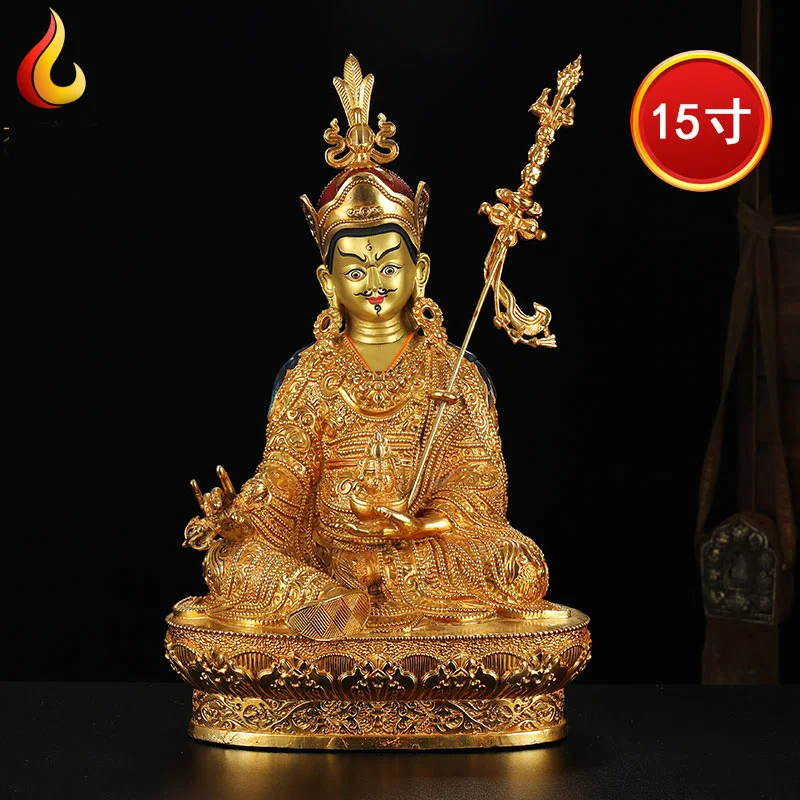 NEW LARGE Huge 50CM HOME Hall efficacious Talisman Tibetan GOLD Padmasambhava Buddha Buddhist brass statue