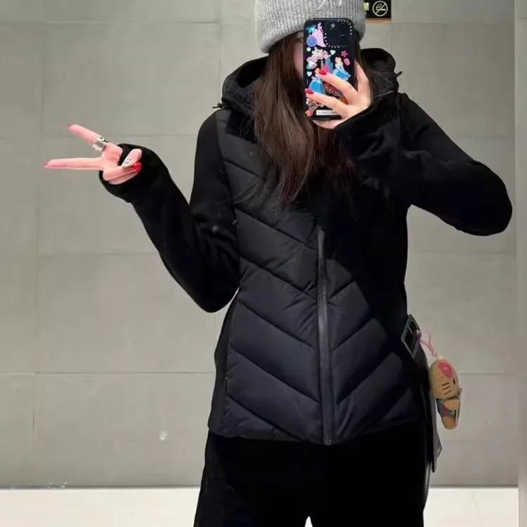 

Осенне-зимнее женское длинное хлопковое пальто-туэт с воротником-стойкой в стиле пэчворк и капюшоном, удобное свободное пальто на молнии...