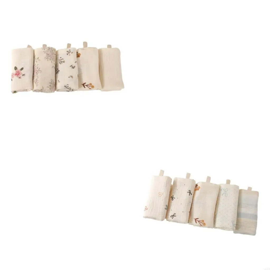 

5 шт., нагрудники для кормления младенцев, хлопковые салфетки для отрыжки, многоразовые полотенца для лица, мягкое впитывающее