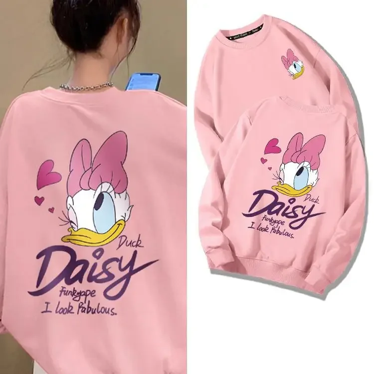 Disneyland Top dibujos animados Pato Donald sudadera de cuello redondo Otoño e Invierno nueva pareja Top abrigo suelto ropa gótica