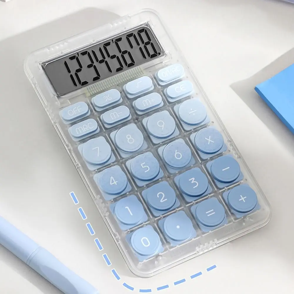 New 8-digit Electronic Calculator Candy Color Silicone Button Keyboard Calculator Mini Cartoon Math Calculators School Supplies