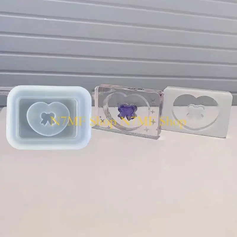 N7MF Bear Bowknot Resin الراتنج الصب سيليكون العفن امرأة مفتاحية زخرفية قلادة Quicks و Mould for DIY الحرف #3