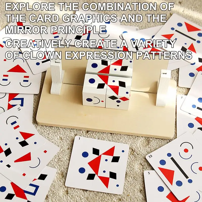 لعبة مكعبات الوجه للأطفال، مكعب ألغاز هندسي، مكعبات بناء خشبية متغيرة للوجه لحفلات السفر في الفصول الدراسية العائلية