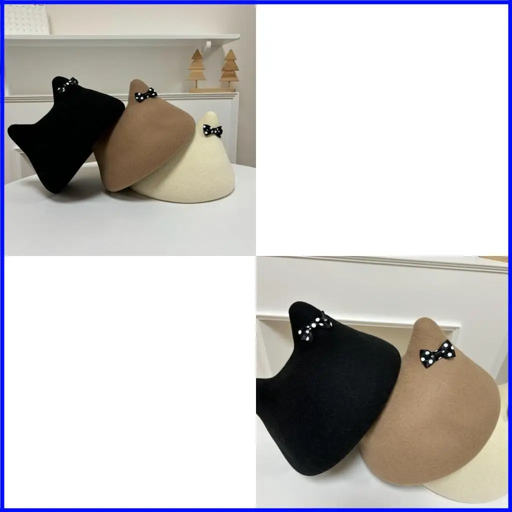 

Girls Painter Hat French Hat Kitten Duckbill Hat for Holiday Photography Handmade Casual Duckbill Hat
