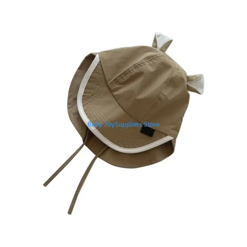 

R1WF Korean Baby Sun Hat Trendy Practical Headgear Boys & Girls Neck Protections Stylish Baby Hat for Outdoor Adventures