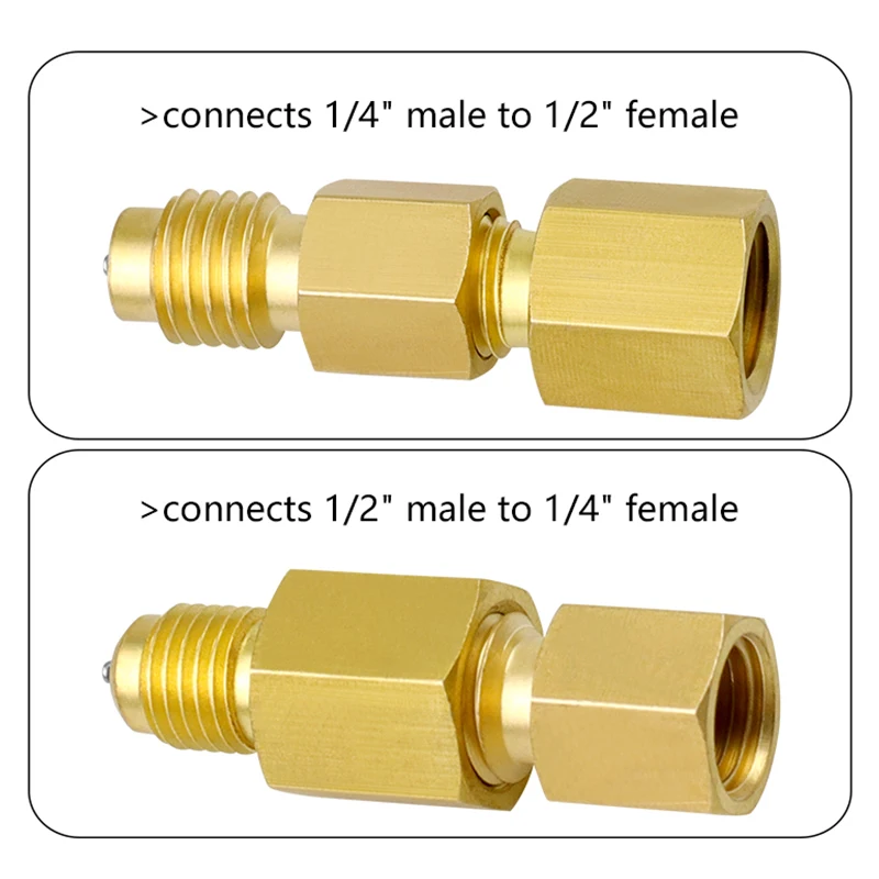 Automotive Air Conditioning Refrigerant Snow Refrigerant Fluorine Pipe Connection Adapter Brass Fluorine Adapter