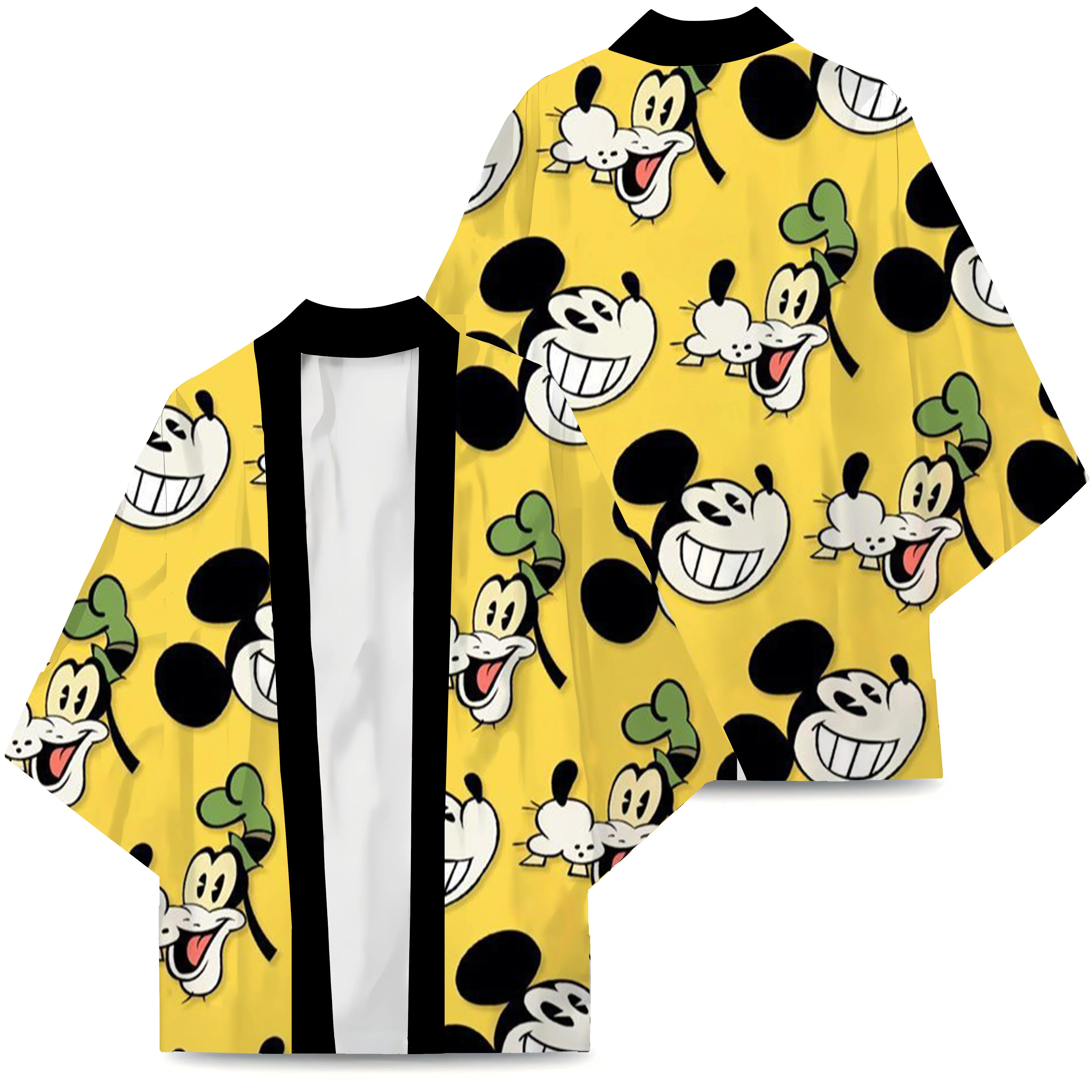 Kimono Japonais Respiré pour Homme, T-shirt Minnie Mouse, Cosplay, Pyjama Imprimé, Vêtements, Cardigan, Chemises Disney