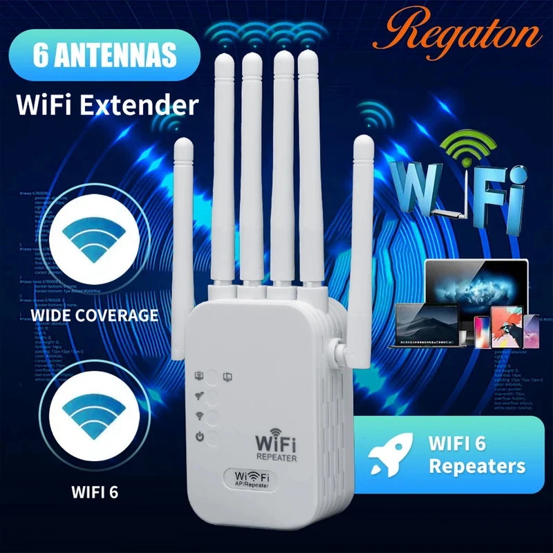 Regaton 1200Mbps 5GHz WiFi Repeater Extender Signal Booster Long Range Wireless WiFi Amplifier for Network Enhancement