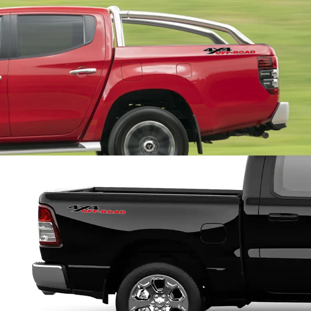 2Pcs 4X4 Off Road Stickers Car Graphics Decor Decal For Ford F150 Chevrolet Silverado GMC Sierra Dodge Ram Isuzu Dmax Pickup view 4