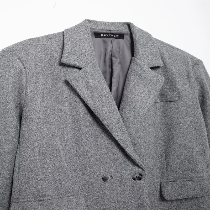 Herfst Winter Nieuwe Sle Dames Lange Jas Losse Veelzijdige Wattenmix Windjack Sle Pak Kraag Bovenkleding