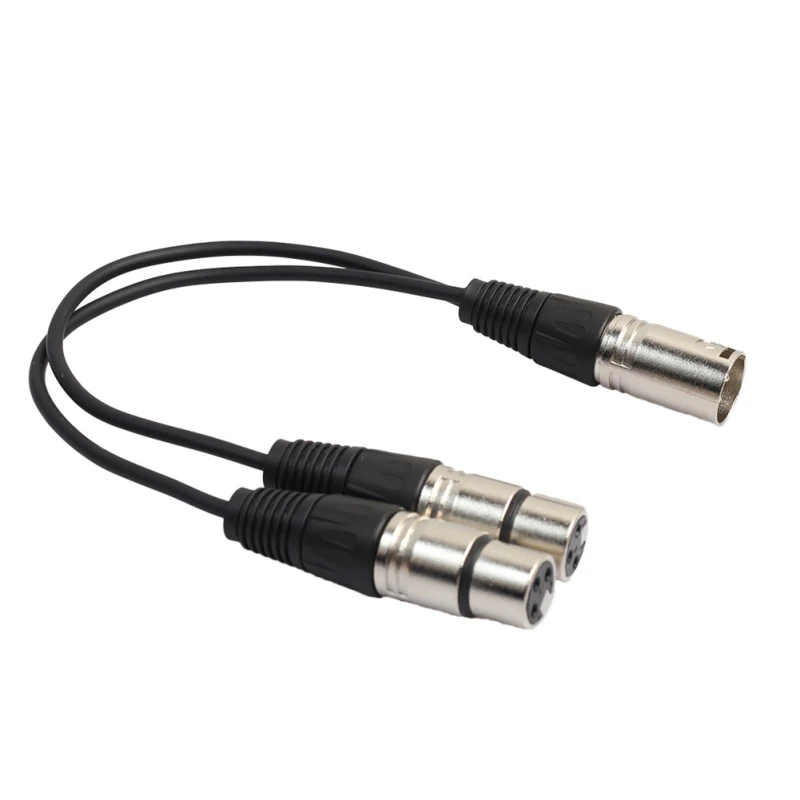 3Pin XLR Female Jack To Dual 2 Male Plug Y Splitter 30cm Adapter Audio Extension Cable for Mixer Recorde Microphone Cabler