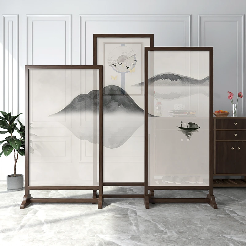 Customize the new Chinese screen to partition the living room and bedroom, and block the household entrance