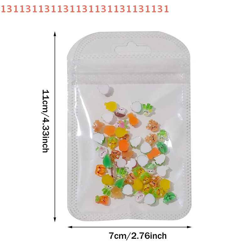 20 قطعة ديكور كرتوني صغير لطيف مسمار السحر الملفوف الذرة مسمار الفن اكسسوارات الجليد شفافة الخضار الراتنج مسمار الراين #2