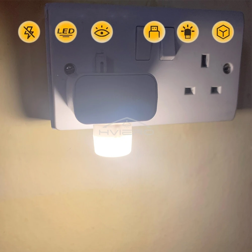 LED Lamp USB Plug Charging Small Book Light Computer Mobile Power For Round Night Room Dormitory Bedside Eye Protection Reading