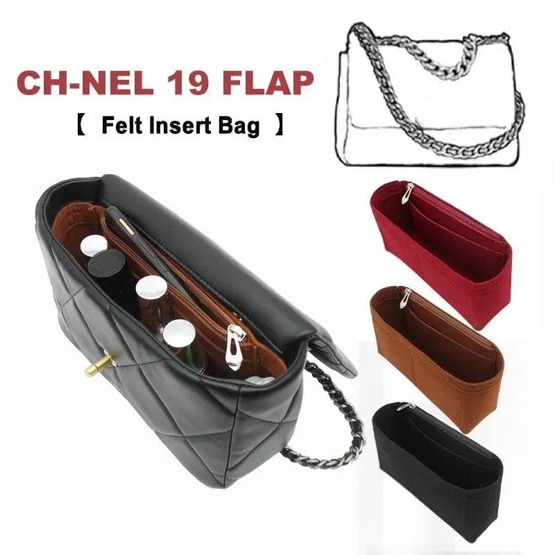 Purse Insert Organizer Fit for Ch-nel 19 Flap Bag Inner Liner Bag Organizer Insert Lightweight Inside Storage Bag